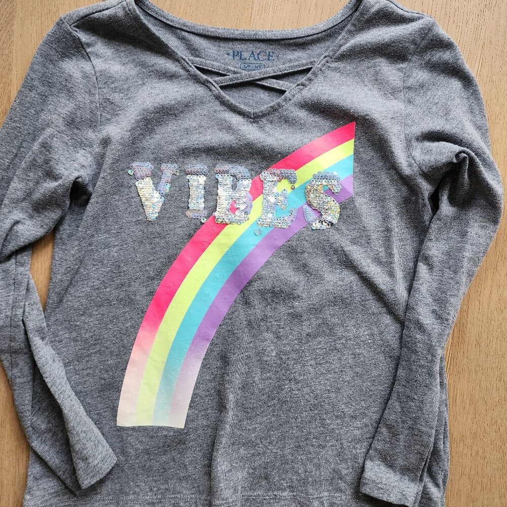 Girls Children's Place Vibes sequin top